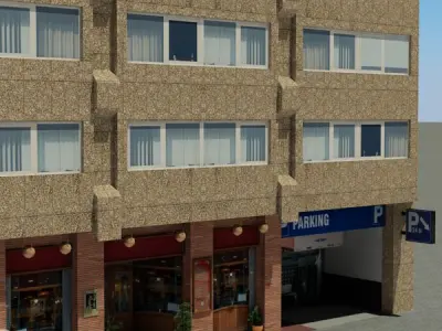 Building apartment - apartment Low-poly 3D model