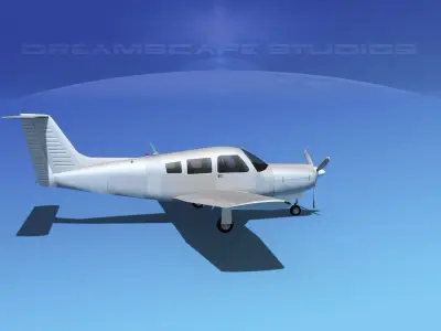 Piper PA-28R-201 Arrow III Bare Metal 3D model
