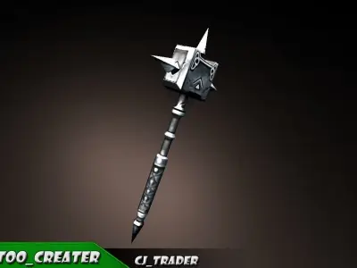 Fantasy Hammer Low-poly 3D Model Low-poly 3D model