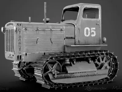 S-65 Stalinets tractor 3D model