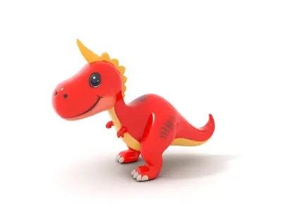 Cute Cartoon Dinosaur Model Pack Low-poly 3D model