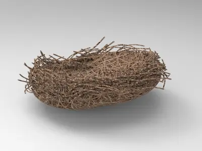 Bird Nest  Realistic Low-poly 3D model