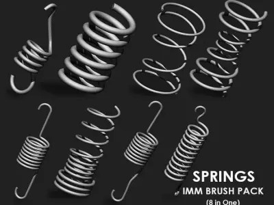 Springs IMM Brush Pack 8 in One 3D model