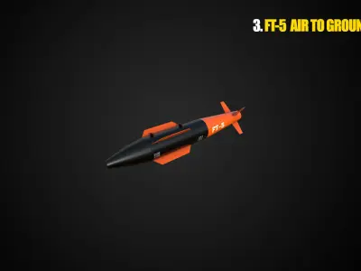 Air to ground missile and bomb lowpoly package Low-poly 3D model