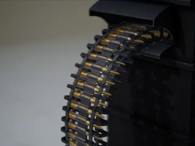 Autocannon for a Helicopter Low-poly 3D model