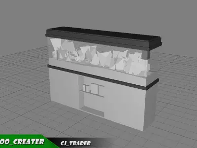 Aquarium Low-poly 3D model animated Low-poly 3D model