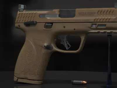 Smith  Wesson MP M2 0- 9mm Low-poly 3D model