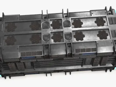 Sci-fi Container set of 3 v4 Low-poly 3D model