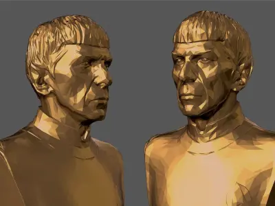 Mr Spock Bust  Polygonal 3D print model