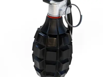 Grenade Mk 2 Fuse with Keyboard Buttons Low-poly 3D model