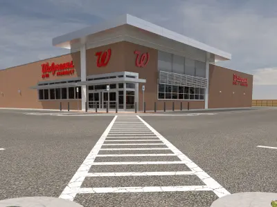 Retail-019 Walgreens with Site 3D model