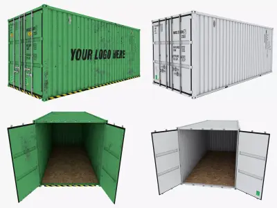 Container shipping cargo Low-poly 3D model