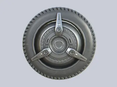 Scifi wheel Low-poly 3D model