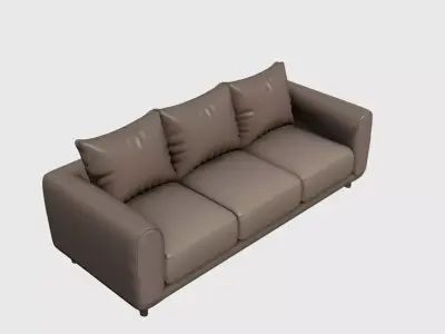 Modern Straight Sofa 3D Model Upholstered Seating to Interior 07 Free 3D model