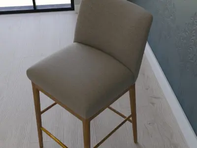 Stylish Upholstered Bar Stool Blender Photoshoot Scene 3D Model 3D model