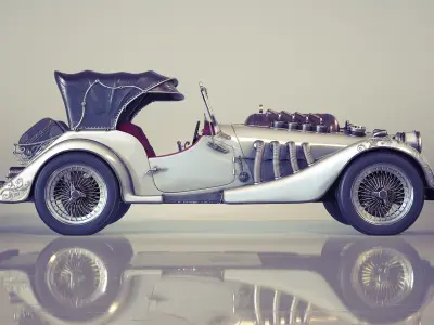 Steampunk Car - Morgan Roadster 3D model