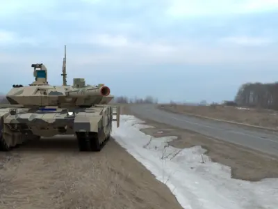 Clean Camouflaged T90MS Main Battle Tank 3D Model Low-poly 3D model