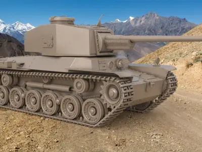 Tank Type 3 Chi-Nu Japan Clay Vray 3D model