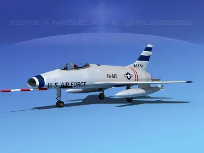 North America F-100D Super Sabre V08 USAF 3D model