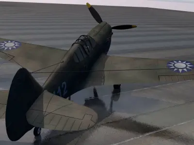 Curtiss P-40E Warhawk 3D model