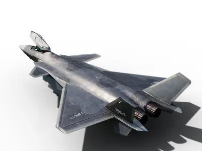 J20 J-20 F-20 F20 China J20 stealth fighter  Low-poly 3D model