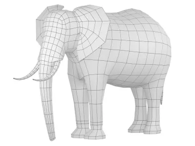 African Elephant Animal Base Mesh 3D model