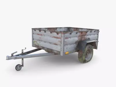 Cargo Trailer v3 weathered Low-poly 3D model