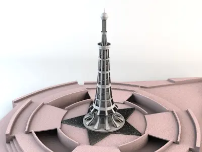 Minar-e-Pakistan Tower Low-poly 3D model