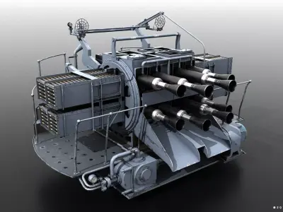 QF 2-pounder Mark VIII Chicago piano Low-poly 3D model