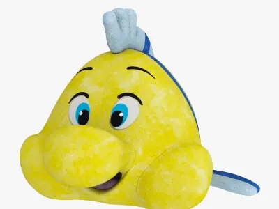Soft Toy Flounder Low-poly 3D model