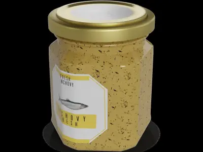 Fish spreads and pates Anchovy Spread Low-poly 3D model