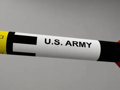 Patriot missile rocket Low-poly 3D model