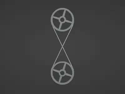 Mechanical Pulley Animated 2 3D model