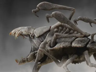 Clovefield parasite Low-poly 3D model