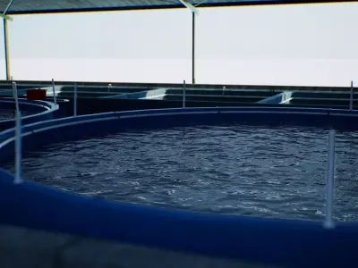 Fish Farm Low Poly High Detailed PBR V-Ray Low-poly 3D model