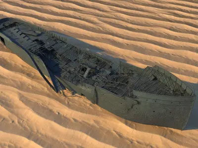 Ship wreck steamer 3D model