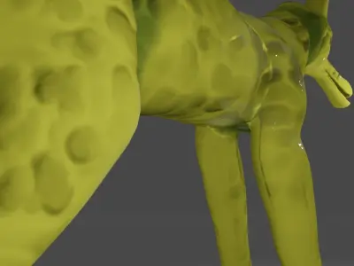 Yellow seahorse wolf hybrid creature monster Free 3D model