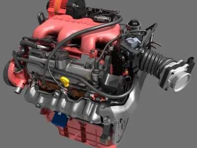 Car V6 Engine 3D model
