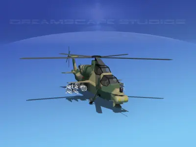 WZ-10 Attack Helicopter V03 Low-poly 3D model