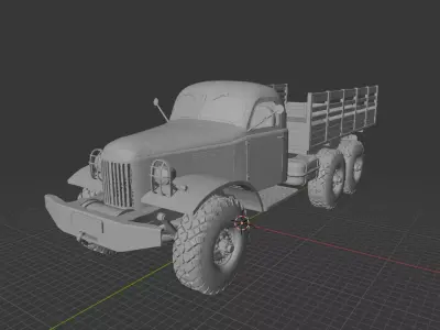 ZiL-157 6x6 Soviet Military Truck - Cold War Workhorse 3D print model