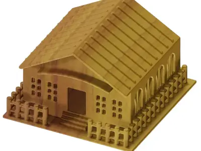 Wooden Holiday Cottage 3D model