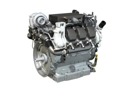 Truck diesel engine 3D model