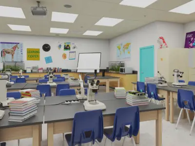 Detail School Science Laboratory Interior Architecture 3D model