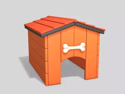 Dog House Cartoon Low-poly 3D model