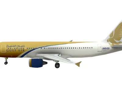 Lowpoly Airbus A320 Game Model Low-poly 3D model