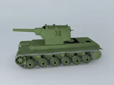 KV-2 Soviet tank 3D model