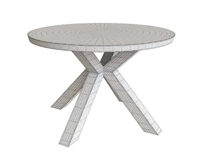 Oak Wood Table Free 3D model