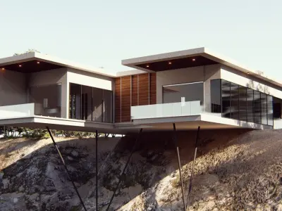 Hill House 01 Low-poly 3D model