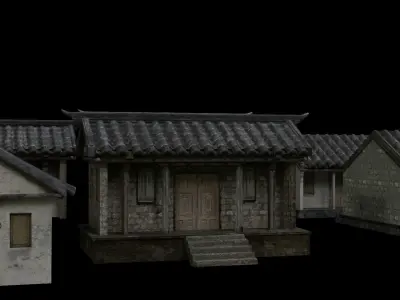 china ancient house plus 6 Free low-poly 3D model