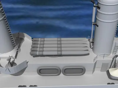 Gleaves Class Destroyer USS Cowie DD632 3D model